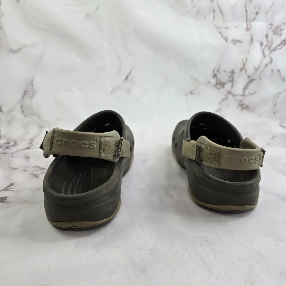 Crocs Sandal Womens 11 Mens Size 9 Brown All Terrain Shoe Sport Adjustable